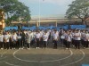 Các em học sinh Trường Phổ thông trung học Trương Vĩnh Ký tham dự lễ phát động tháng hành động vì ATTP năm 2024.