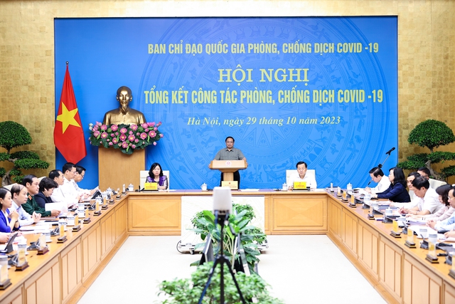 Thủ tướng Phạm Minh Chính chủ trì Hội nghị tại điểm cầu Chính phủ.