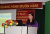 Đồng chí Võ Ái Hòa - Phó chủ tịch Hội Liên hiệp phụ nữ Bến Tre báo cáo chuyên đề tại Hội nghị