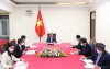 Thủ tướng Chính phủ Phạm Minh Chính đã điện đàm với ông Albert Bourla, Chủ tịch kiêm Giám đốc điều hành Tập đoàn Pfizer. Ảnh: VGP/Nhật Bắc.