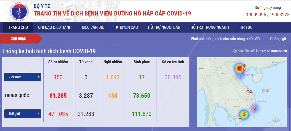 COVID-19: THÔNG BÁO CA BỆNH SỐ 149 ĐẾN 153 TẠI VIỆT NAM