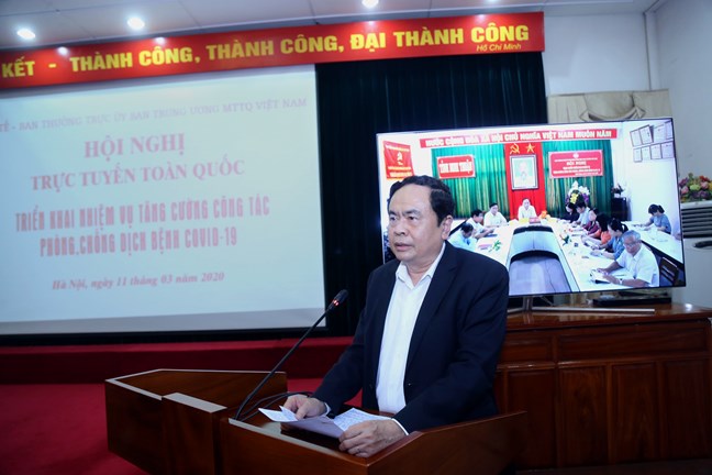 Chủ tịch UBTƯMTTQ Việt Nam Trần Thanh Mẫn phát biểu