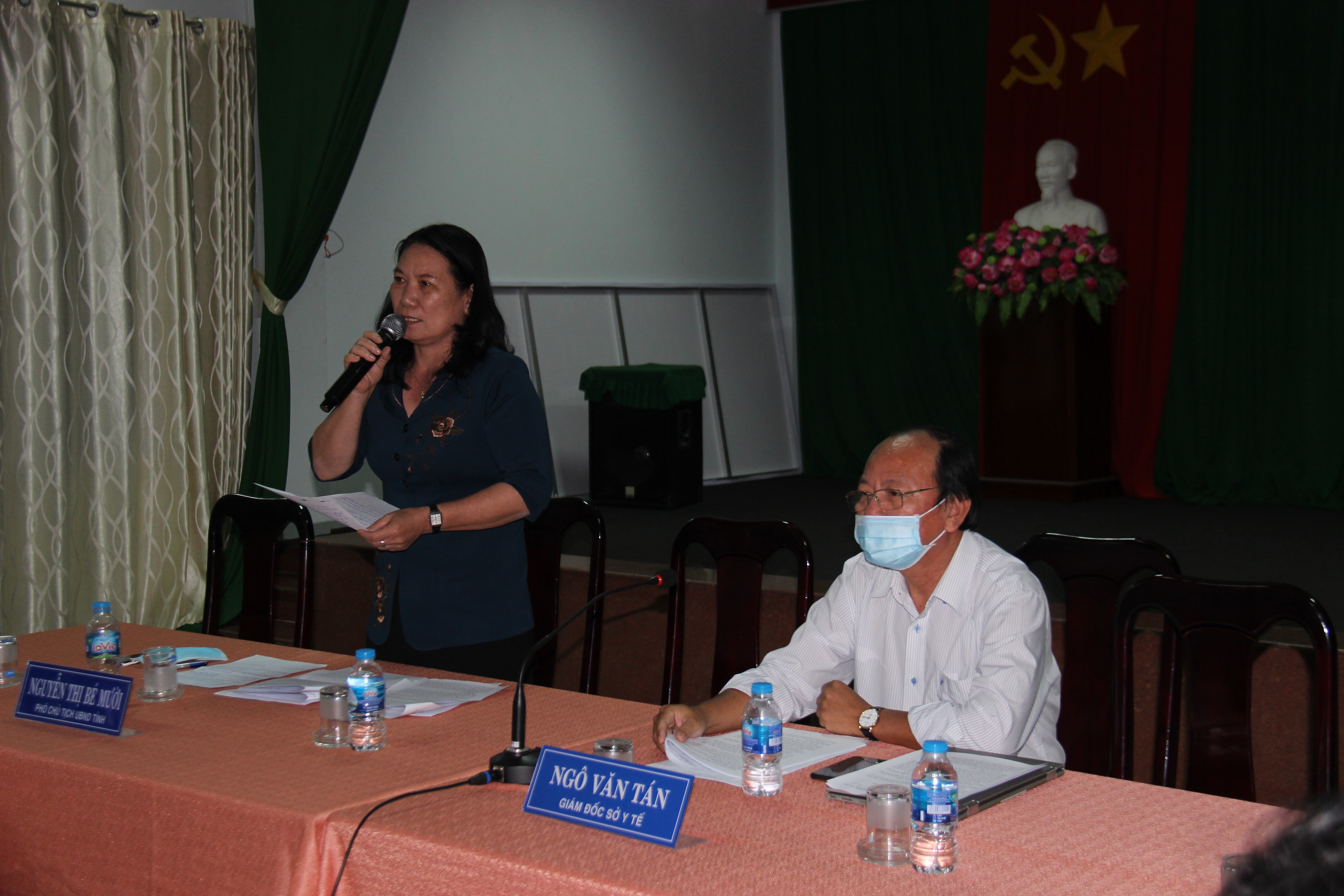 Bà Nguyễn Thị Bé Mười - Phó chủ tịch UBND tỉnh phát biểu chỉ đạo Hội Nghị