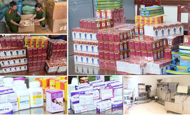 Tang vật vụ án Công an Thanh Hóa thu giữ thuốc giả, thực phẩm bảo vệ sức khoẻ giả (ảnh: https://baochinhphu.vn/)