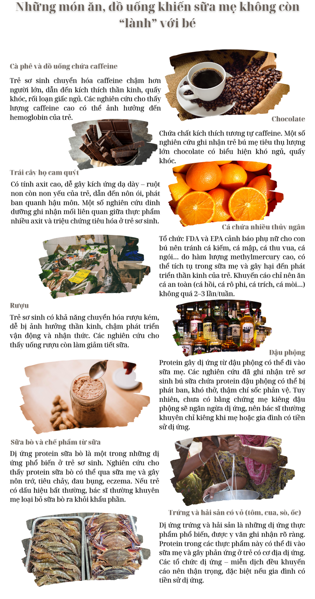 [Infographic] Những thực phẩm có thể khiến sữa mẹ không còn 'lành' với bé